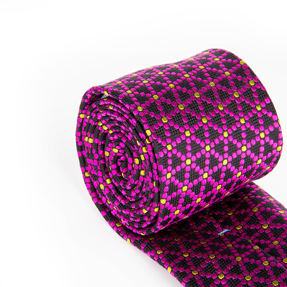 PENROSE BLACK, VIOLET, YELLOW PAISLEY TIE | MENS - Picture 3 of 4